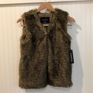 Brown faux fur vest